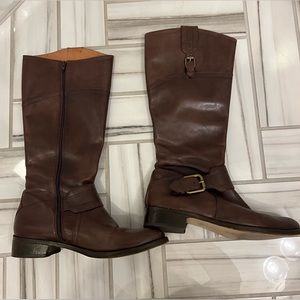 Brown real leather riding boots